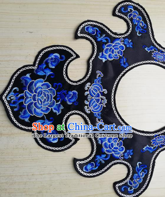 Chinese Traditional Embroidered Peony Pattern Collar Patch Decoration Embroidery Craft Embroidered Accessories