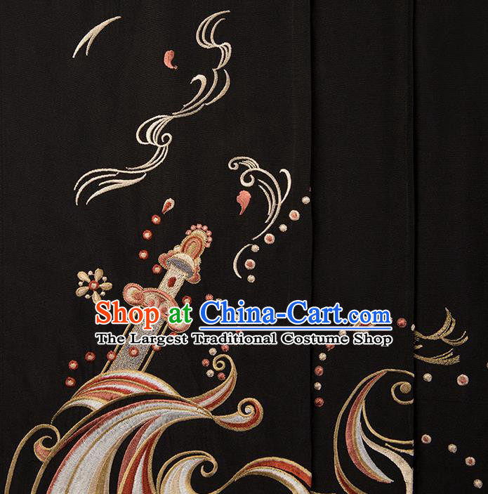 Traditional Chinese Song Dynasty Noble Childe Hanfu Apparels Ancient Prince Embroidered Cloak and Shirt Skirt Historical Costumes Full Set for Men