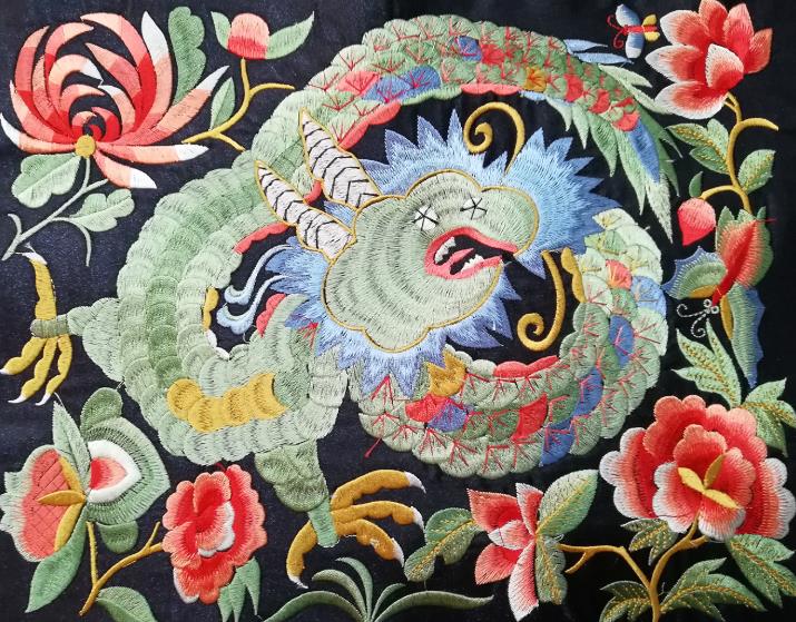 Chinese Traditional Embroidered Lion Pattern Patch Decoration Embroidery Craft Embroidered Accessories