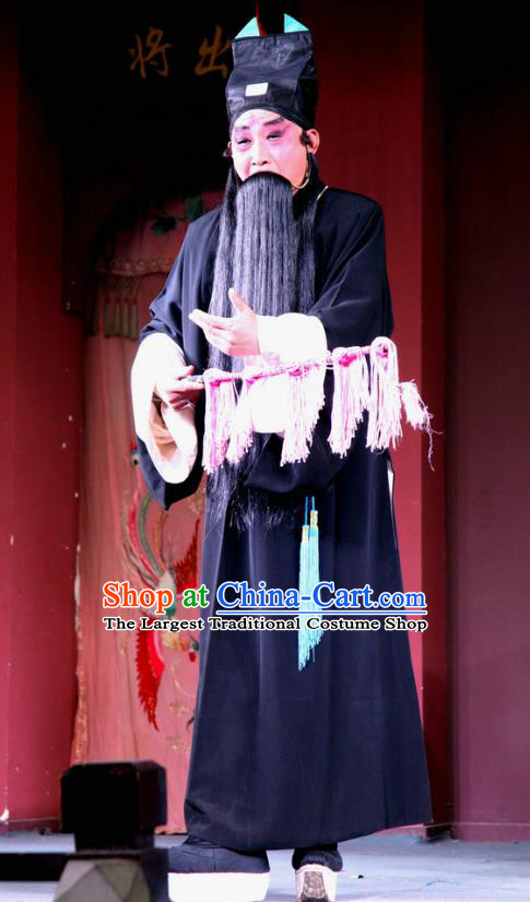 Qiu Hu Xi Qi Chinese Sichuan Opera Elderly Male Apparels Costumes and Headpieces Peking Opera Highlights Laosheng Garment Clothing