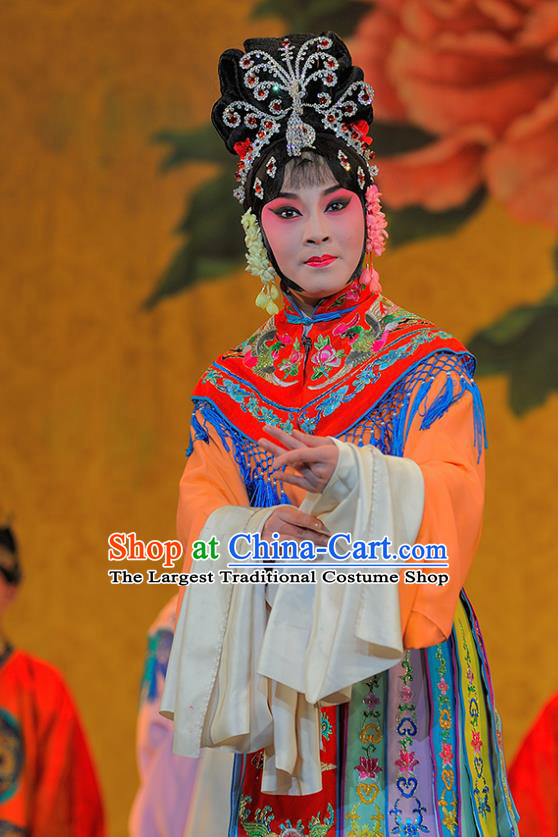 Chinese Sichuan Opera Highlights Hua Tan Garment Costumes and Headdress Sui Chao Luan Traditional Peking Opera Imperial Consort Chen Dress Court Lady Apparels
