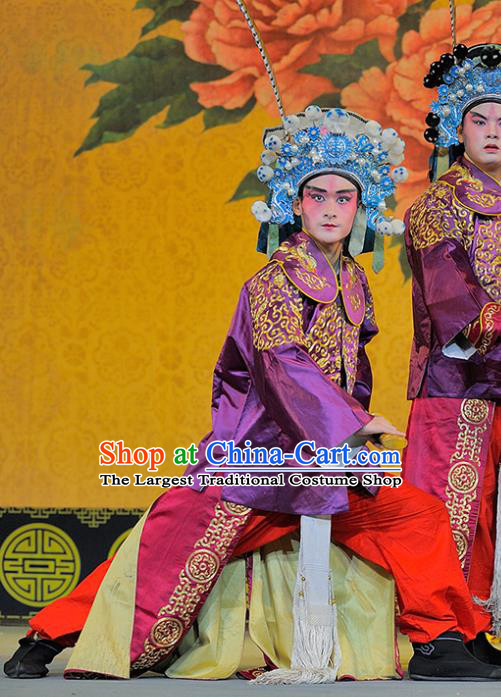 Sui Chao Luan Chinese Sichuan Opera Martial Male Apparels Costumes and Headpieces Peking Opera Highlights Wusheng Garment Soldier Clothing