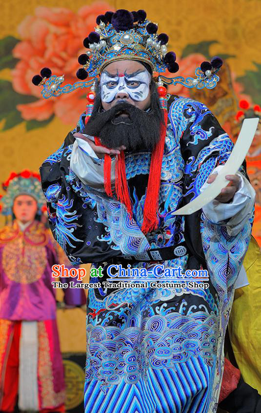 Sui Chao Luan Chinese Sichuan Opera Lord Yuwen Huaji Apparels Costumes and Headpieces Peking Opera Highlights Elderly Male Garment Official Clothing
