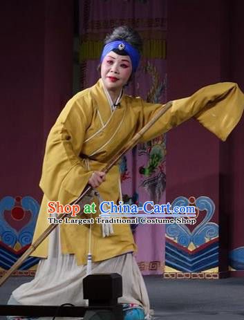 Chinese Sichuan Opera Highlights Pantaloon Garment Costumes and Headdress Chun Hua Zou Xue Traditional Peking Opera Dame Dress Elderly Female Servant Apparels