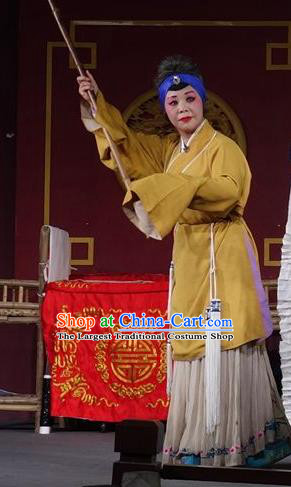 Chinese Sichuan Opera Highlights Pantaloon Garment Costumes and Headdress Chun Hua Zou Xue Traditional Peking Opera Dame Dress Elderly Female Servant Apparels