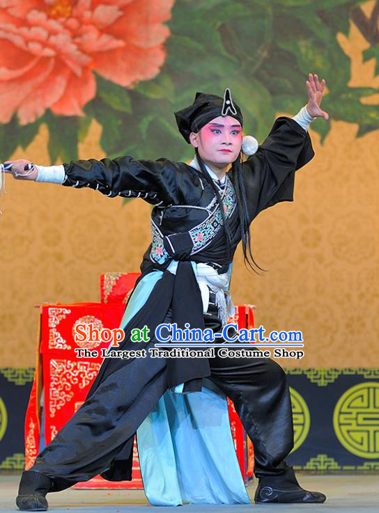 Sui Chao Luan Chinese Sichuan Opera Wusheng Apparels Costumes and Headpieces Peking Opera Highlights Martial Male Garment Swordsman Wu Bao Clothing