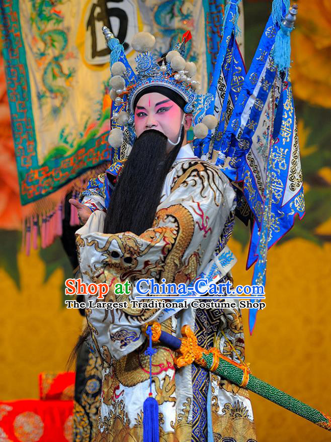 Sui Chao Luan Chinese Sichuan Opera General Wu Yunzhao Apparels Costumes and Headpieces Peking Opera Highlights Martial Male Garment Kao Clothing with Flags