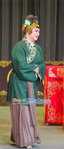 Chinese Sichuan Opera Highlights Garment Elderly Female Costumes and Headdress San Qiao Gua Hua Traditional Peking Opera Dame Dress Pantaloon Apparels