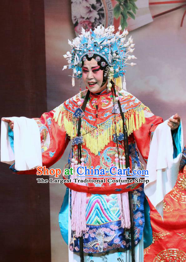 Chinese Sichuan Opera Highlights Court Empress Garment Costumes and Headdress Er Jin Gong Traditional Peking Opera Hua Tan Dress Queen Apparels