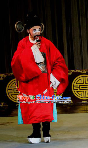 Chinese Sichuan Opera Clown Apparels Costumes and Headpieces Peking Opera Highlights Official Garment Magistrate Zhao Chong Clothing