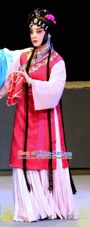 Chinese Sichuan Opera Highlights Hostess Garment Costumes and Headdress Fu Gui Rong Hua Traditional Peking Opera Hua Tan Dress Actress Rong Hua Apparels