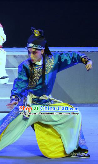 Fu Gui Rong Hua Chinese Sichuan Opera Wusheng Apparels Costumes and Headpieces Peking Opera Highlights Martial Male Garment Swordsman Qian Rongsong Clothing