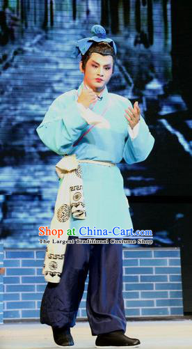 Fu Gui Rong Hua Chinese Sichuan Opera Waiter Apparels Costumes and Headpieces Peking Opera Highlights Young Male Garment Xiaosheng Clothing