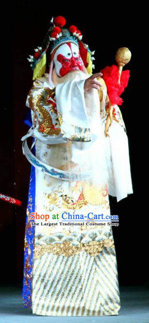 Er Jin Gong Chinese Sichuan Opera Painted Role Apparels Costumes and Headpieces Peking Opera Highlights Elderly Male Garment Official Yang Bo Clothing