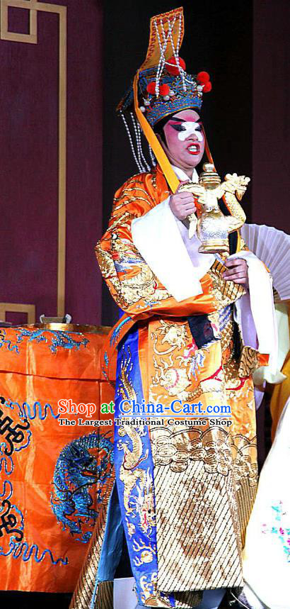 Yang Guang Na Sao Chinese Sichuan Opera Emperor Apparels Costumes and Headpieces Peking Opera Highlights Clown Garment Lord Yang Guang Clothing