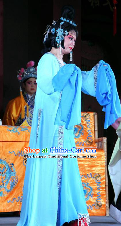 Chinese Sichuan Opera Highlights Imperial Consort Xiao Garment Costumes and Headdress Yang Guang Na Sao Traditional Peking Opera Hua Tan Dress Diva Apparels