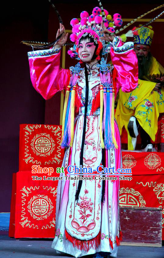 Chinese Sichuan Opera Highlights Tao Ma Tan Garment Costumes and Headdress Bei Mang Mountain Traditional Peking Opera Actress Dress Imperial Consort Wei Apparels