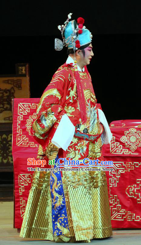En Chou Ji Chinese Sichuan Opera Number One Scholar Apparels Costumes and Headpieces Peking Opera Highlights Young Male Garment Official Shi Zizhang Clothing