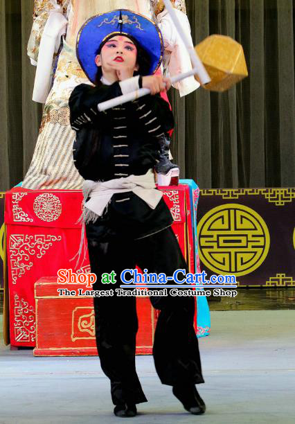 Da Hu Shou Xiao Chinese Sichuan Opera Swordsman Apparels Costumes and Headpieces Peking Opera Highlights Martial Male Garment Wusheng Li Cunxiao Clothing