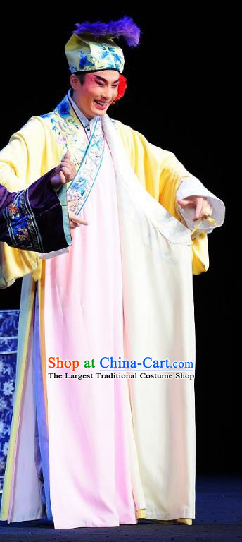 Wu Song Chinese Sichuan Opera Ricn Male Apparels Costumes and Headpieces Peking Opera Highlights Xiaosheng Garment Childe Ximen Qing Clothing