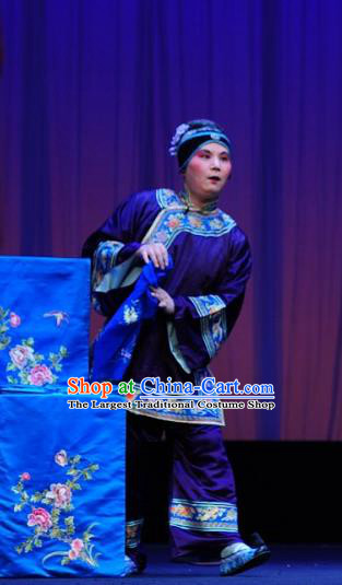 Chinese Sichuan Opera Highlights Elderly Female Garment Costumes and Headdress Wu Song Traditional Peking Opera Woman Matchmaker Dress Apparels