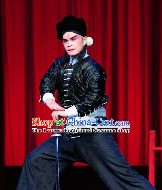 Wu Song Chinese Sichuan Opera Swordsman Apparels Costumes and Headpieces Peking Opera Highlights Martial Male Garment Wusheng Clothing
