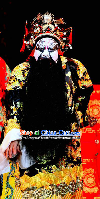 Ji Xin Kuang Chu Chinese Sichuan Opera King Xiang Yu Apparels Costumes and Headpieces Peking Opera Highlights Lord Garment Emperor Clothing