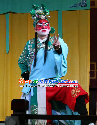 Farewell Jing Niang Chinese Sichuan Opera Wusheng Apparels Costumes and Headpieces Peking Opera Highlights Swordsman Zhao Kuangyin Garment Clothing