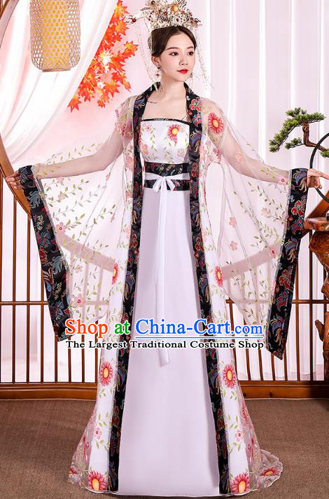 Chinese Ancient Drama Goddess Hanfu Dress Apparels Traditional Tang Dynasty Royal Princess Historical Costumes Complete Set