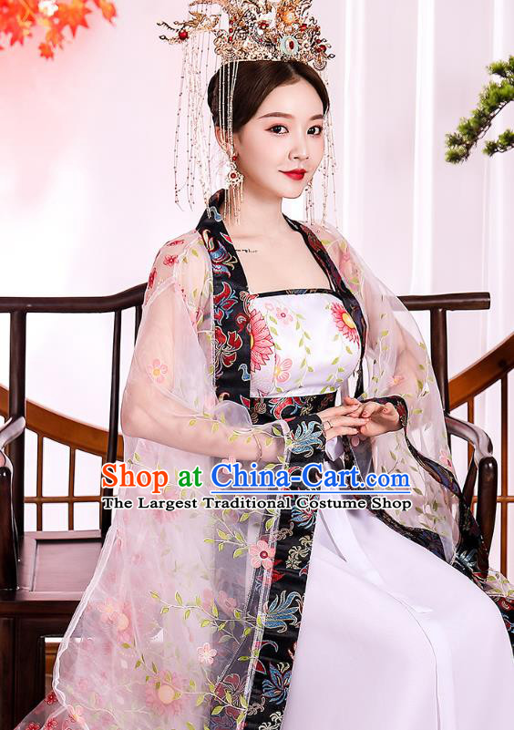 Chinese Ancient Drama Goddess Hanfu Dress Apparels Traditional Tang Dynasty Royal Princess Historical Costumes Complete Set