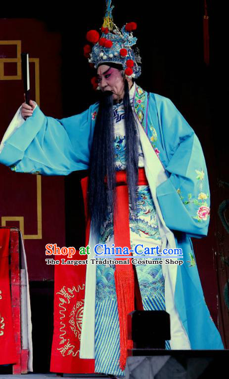 Zhan Ying Long Chinese Sichuan Opera Laosheng Apparels Costumes and Headpieces Peking Opera Highlights Martial Male Garment General Xue Dingshan Clothing