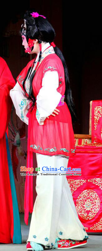 Chinese Sichuan Highlights Opera Maid Lady Garment Costumes and Headdress Zuan Gou Dong Traditional Peking Opera Servant Girl Dress Xiaodan Apparels