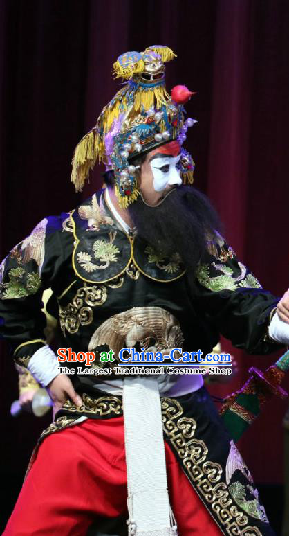 Bai Mian Hu Xiao Fang Chinese Sichuan Opera Wusheng Wang Shiqi Apparels Costumes and Headpieces Peking Opera Highlights Martial Male Garment Clothing