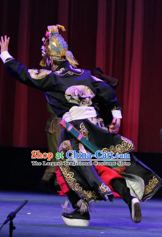 Bai Mian Hu Xiao Fang Chinese Sichuan Opera Wusheng Wang Shiqi Apparels Costumes and Headpieces Peking Opera Highlights Martial Male Garment Clothing