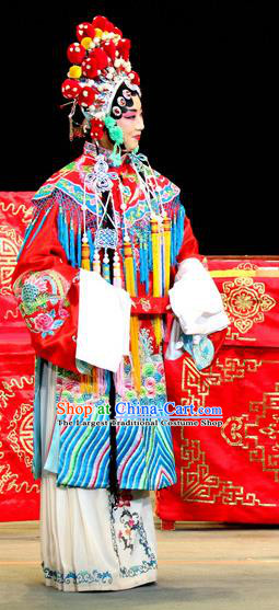 Chinese Sichuan Opera Highlights Hua Tan Fan Lihua Garment Costumes and Headdress Bai Shou Tu Traditional Peking Opera Actress Dress Diva Apparels
