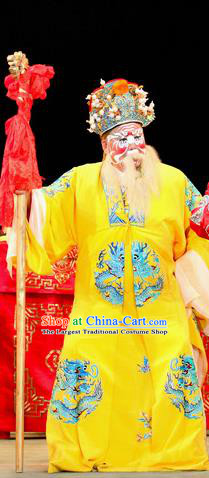 Bai Shou Tu Chinese Sichuan Opera Duke Cheng Yaojin Apparels Costumes and Headpieces Peking Opera Highlights Elderly Male Garment Clothing