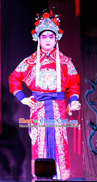 Pan Diao Chinese Sichuan Opera Martial Male Apparels Costumes and Headpieces Peking Opera Highlights Wusheng Garment Lv Bu Clothing