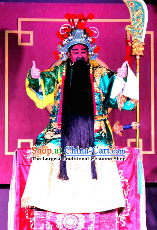 Pan Diao Chinese Sichuan Opera Painted Role Apparels Costumes and Headpieces Peking Opera Highlights Wusheng Garment General Guan Yu Clothing