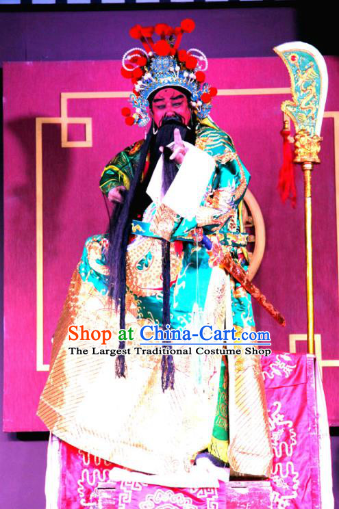 Pan Diao Chinese Sichuan Opera Painted Role Apparels Costumes and Headpieces Peking Opera Highlights Wusheng Garment General Guan Yu Clothing