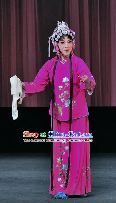 Chinese Sichuan Opera Highlights Diva Qian Yulian Garment Costumes and Headdress The Romance of Hairpin Traditional Peking Opera Young Female Rosy Dress Actress Apparels