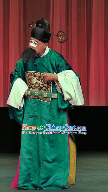 The Romance of Hairpin Chinese Sichuan Opera Magistrate Apparels Costumes and Headpieces Peking Opera Highlights Elderly Man Garment Clown Clothing