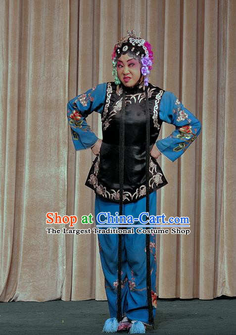 Chinese Sichuan Opera Highlights Xiaodan Garment Costumes and Headdress The Romance of Hairpin Traditional Peking Opera Young Lady Dress Maidservant Apparels