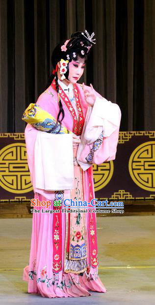 Chinese Sichuan Highlights Opera Young Beauty Garment Costumes and Headdress The Romance of Hairpin Traditional Peking Opera Court Maid Dress Kou Zhu Apparels