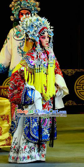 Chinese Sichuan Highlights Opera Empress Garment Costumes and Headdress Traditional Peking Opera Hua Tan Dress Queen Apparels