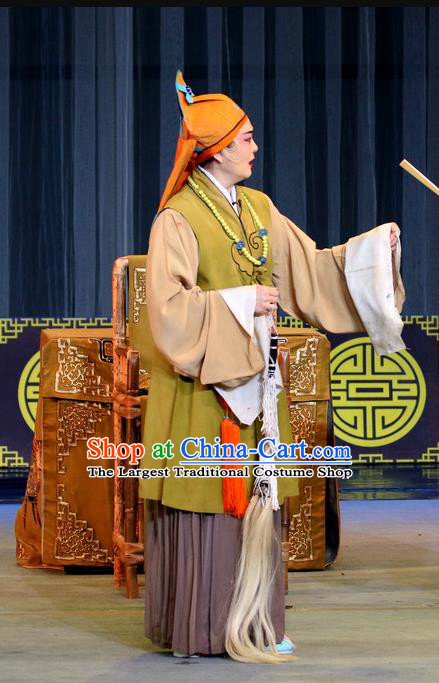 Chinese Sichuan Highlights Opera Pantaloon Garment Costumes and Headdress Gui Men Traditional Peking Opera Dame Dress Taoist Nun Apparels