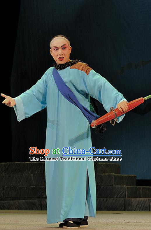 Legend of Chen Mapo Chinese Sichuan Opera Poor Male Apparels Costumes and Headpieces Peking Opera Highlights Garment Young Man Chen Fuchun Clothing