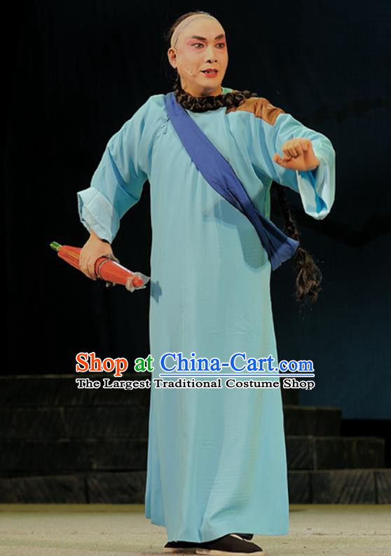 Legend of Chen Mapo Chinese Sichuan Opera Poor Male Apparels Costumes and Headpieces Peking Opera Highlights Garment Young Man Chen Fuchun Clothing