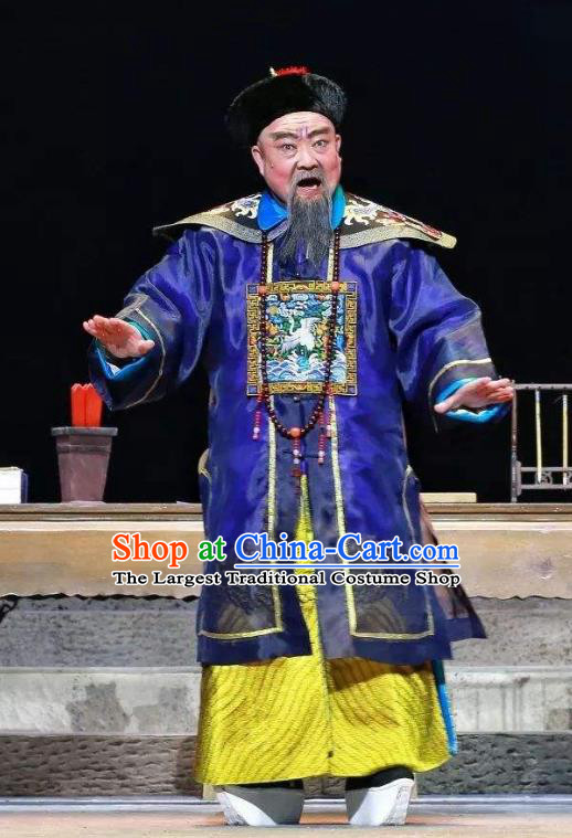 Nan Hai Li Huai Chinese Sichuan Opera Governor Zhang Renjun Apparels Costumes and Headpieces Peking Opera Highlights Jing Role Garment Official Clothing
