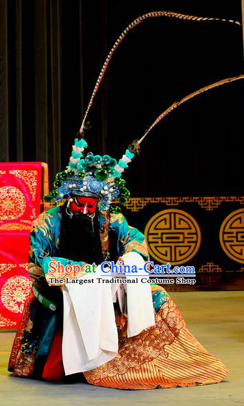 Da Pan Mountain Chinese Sichuan Opera General Guo Dashou Apparels Costumes and Headpieces Peking Opera Highlights Painted Role Garment Military Officer Clothing