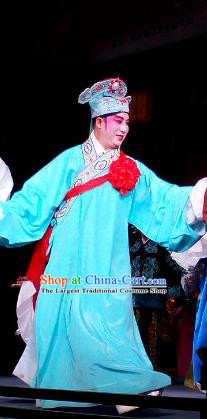 La Lang Pei Chinese Sichuan Opera Scholar Li Yu Apparels Costumes and Headpieces Peking Opera Highlights Young Male Garment Niche Clothing